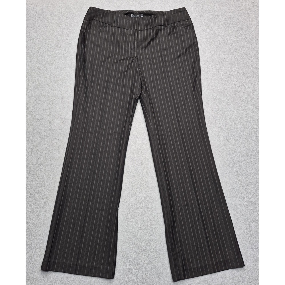 New York & Company 7th Avenue Pants Womens 12 Average Black Pinstripe Y2K
